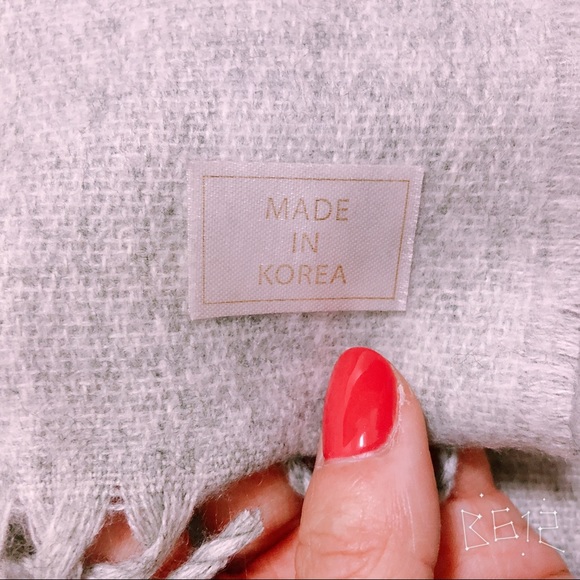 Extra Long New Korean 100%Wool Light grey scarf - Picture 2 of 4